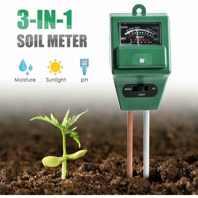 Digital pH Soil Tester, -in pH Sunlight Humidity Sensor Probe Meter Soil ph Test Kits Test function for home and garden, plants, farm, indoor /