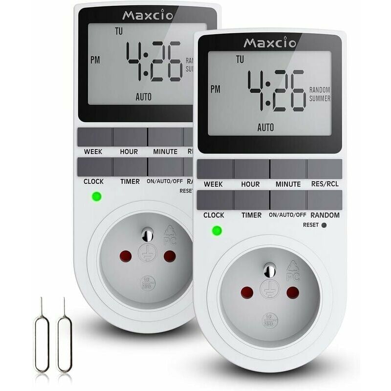Digital Programmable Socket, Daily/Weekly Digital Timer, Electrical Outlet Scheduler with lcd Display and Anti-Theft Random Mode, Energy Saving,
