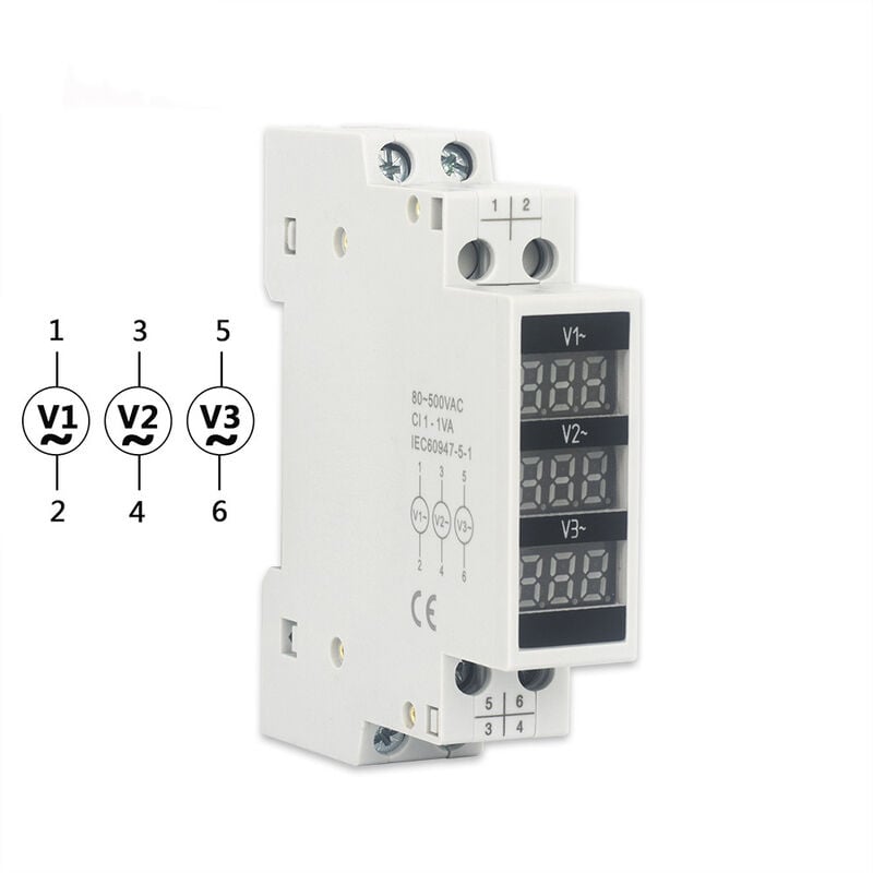 Digital Programmable Timer, Rail-mounted ac three-phase voltmeter 80V-500A intelligent digital display instrument