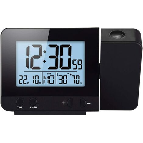 Digital Projection Clock, Bedside Dimmer Alarm Clock Time Temperature Protection Clock with Snooze Function (Dimmer B)