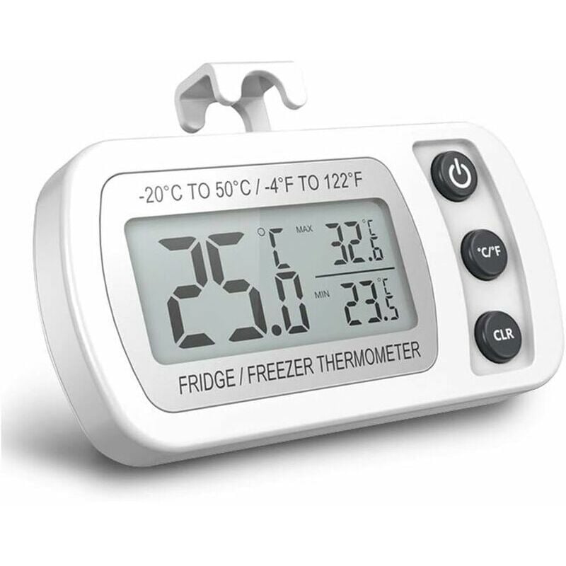 Digital Reco.ukigerator Thermometer, Waterproof co.ukeezer Thermometer with Hook, Easy to Read LCD Display, Max / Min Record Function, Ideal for