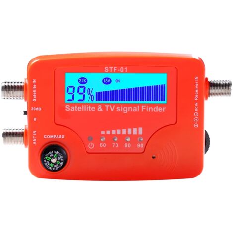 Digital Satellite Finder, 2 en 1 Satellite et TV Signal Finder STF-01 TV Antenne Signal Strength Meter Signal Finder Meter avec Buzzer d'alarme boussole