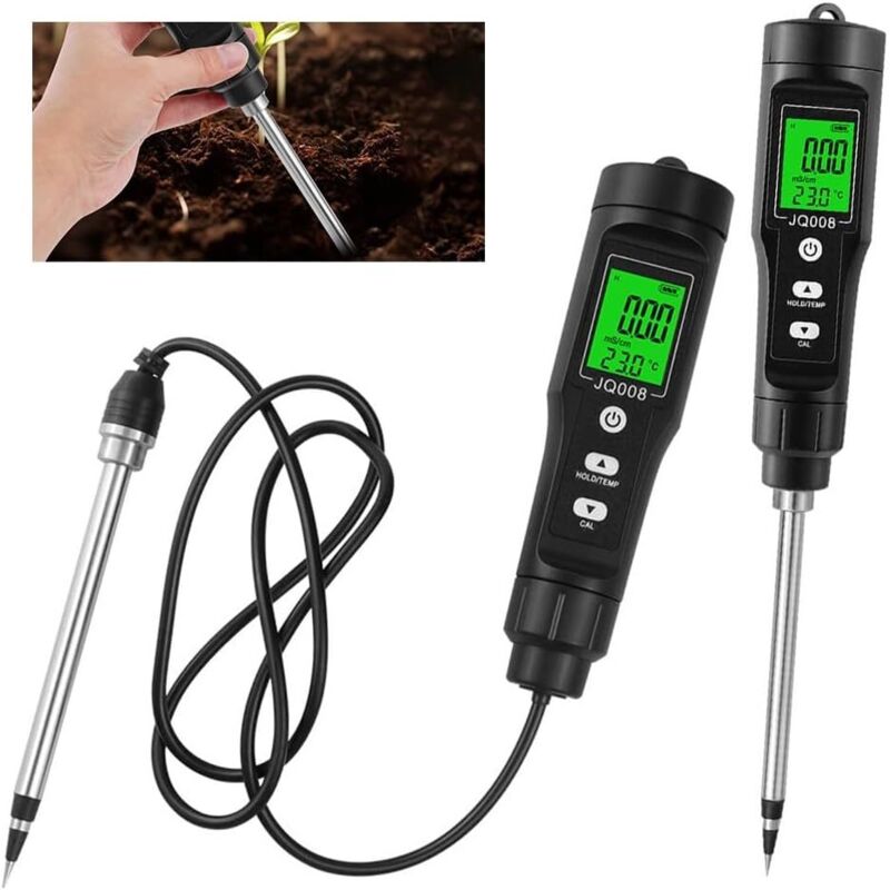 Digital Soil EC Meter – Conductivity and Temperature Tester for Agriculture, Garden, and Soil Quality Control