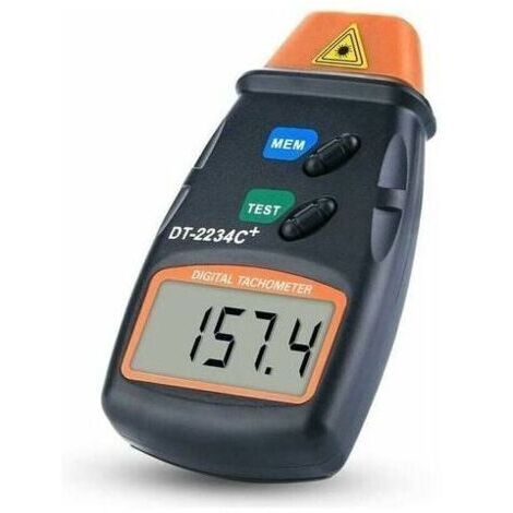 Digital Tachometer – Contactless Speedometer – LCD Display – Range 2.5 to 99.999 RPM – Includes 3 Reflective Strips – Blue Fabric Bag