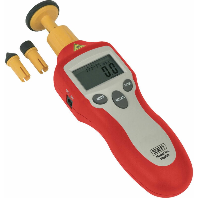 Digital Tachometer Laser Instrument - Rotational Speed Measuring Tool - Battery