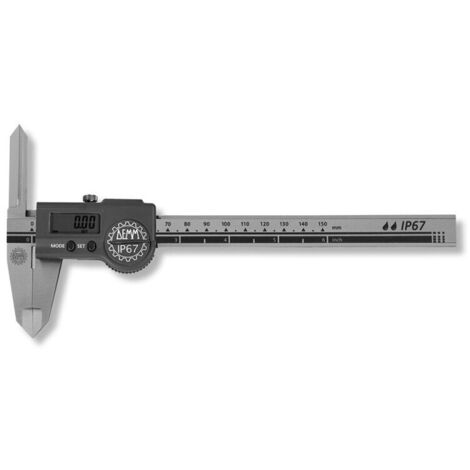 Digital-Taschenmessschieber DIGI ARES inox mit extra langen Kreuzspitzen, Tiefenmaß eckig 150x47/0,01mm IP67