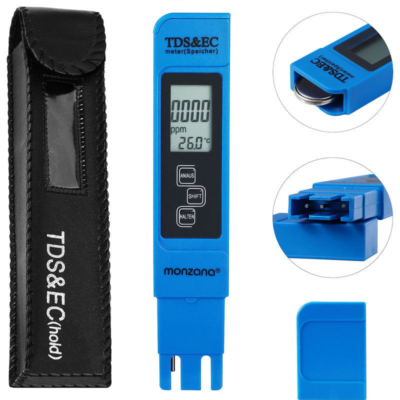 Digital Water Tester with LCD Display and Battery 3in1 TDS - EC - Temp