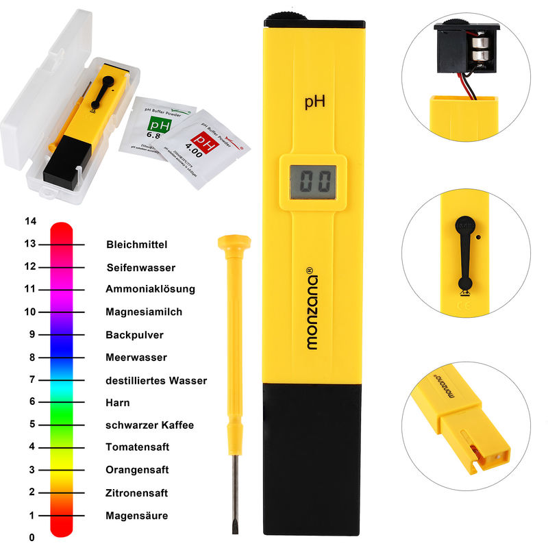 Digital Water Tester with lcd Display and Battery ph Measurement Device