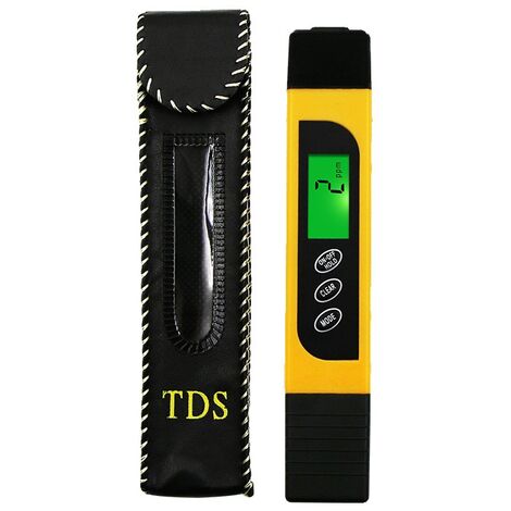 Digital TDS Tester Pen Calidad del agua portátil TDS EC Temperatura Pureza Medidor Temp PPM Tester Termómetro para agua 4 modos de visualización, 163 29 16 mm