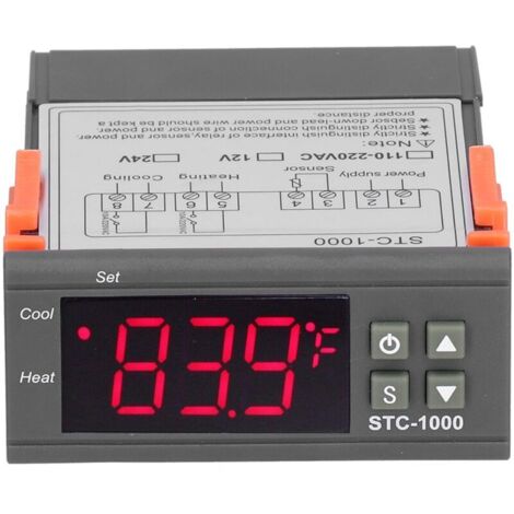 Digital Temperature Controller, STC-1000 Digital Temperature Controller All-Purpose Cooling and Heating Thermostat with NTC, Temperature Controller (24V)