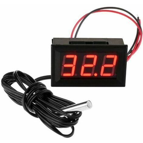 Digital thermometer 12v mini temperature Test waterproof Digital temperature meter gauge for aquarium freezer freezer, red