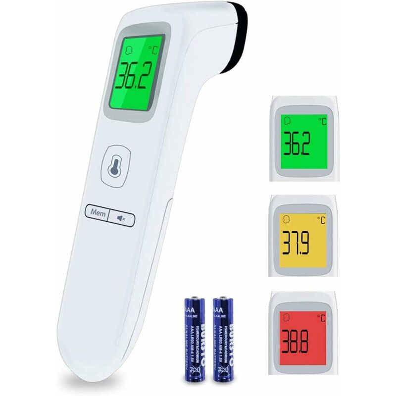 Digital-Thermometer 3 in 1 Front-Thermometer 35 Speicherwerte, berührungsloser Infrarot-Thermometer mit Fieberalarm Geeignete Kinder, Erwachsene,
