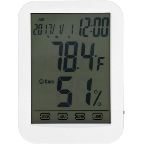 Digital Thermometer Hygrometer LCD Touch Screen Temperature Humidity Tester for Home Office