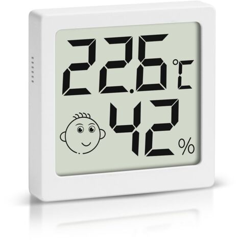 Digital Thermomètre Hygromètre Mini, Intérieur Thermo HygromèTre Indicateur Précision D'ambiance Moniteur de Température et Humidimètre pour la maison, le bureau, la voiture (blanc-1 pièce)