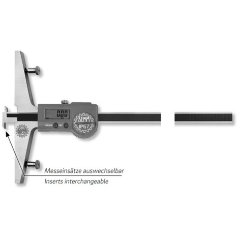Digital-Tiefenmessschieber DIGI RICOR inox mit auswechselbarem Messeinsatz 400x150/0,01mm IP67