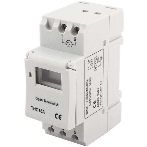Digital Timer Switch 20A, Programmable DIN Rail Timer 220-240V