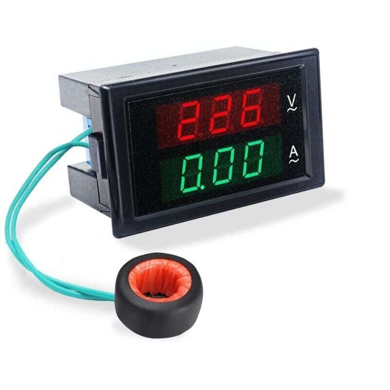 Image of Alovez - Digital Voltmeter Amperemeter ac 80-300V 0-100A 2 in 1 Multimeter mit Stromwandler