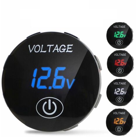 Digital Voltmeter Car Voltmeter Touch Screen Power Switch Modified Voltmeter Touch Power Mark Switchable Indicator Car & Motorcycle General D7-Blue Light 1pc MUMU