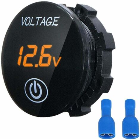 Digital Voltmeter Car Voltmeter Touch Screen Power Switch Modified Voltmeter Touch Power Mark Switchable Indicator Car & Motorcycle General D7-Orange Light 1pc MUMU