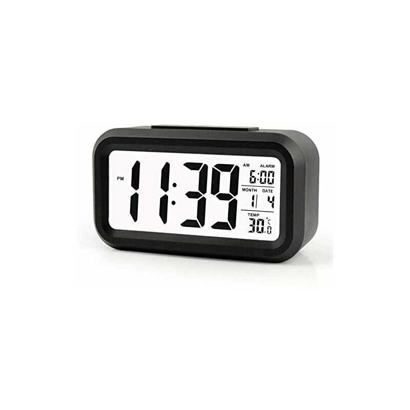 Digital Wireless Battery Operated Alarm Clock with Date, Temperature, Smart Light Sensor, 12/24 Hours, Snooze for Bedrooms, Office 5.31 x 2.95 x 1.77