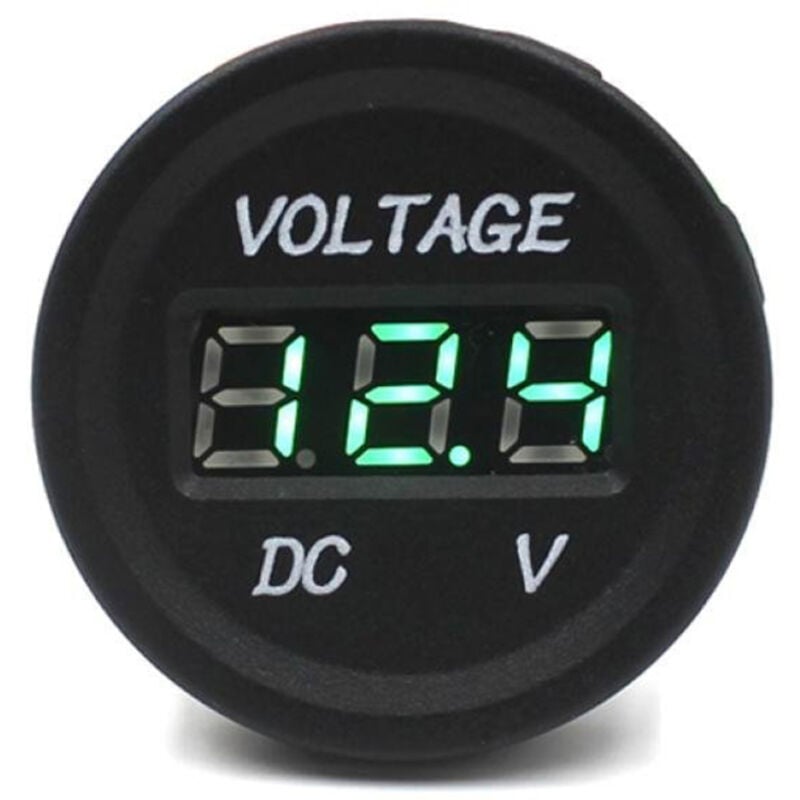 Image of Digitalanzeige Voltmeter DC 12V-24V fuer Auto Motorrad Wasserdichte LED (gruen)