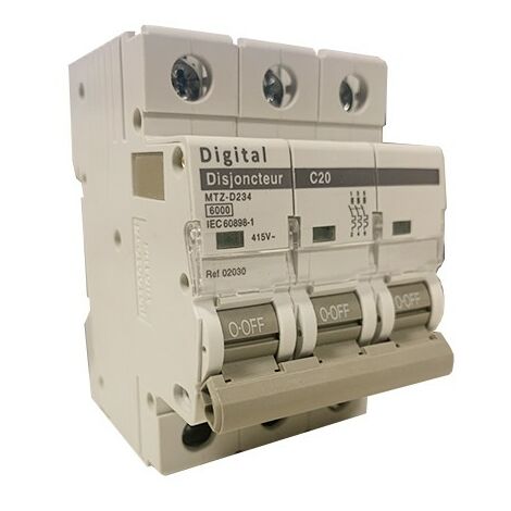 Digitale 02030 Interruttore magnetotermico 3P 20A 415V curva C 6kA