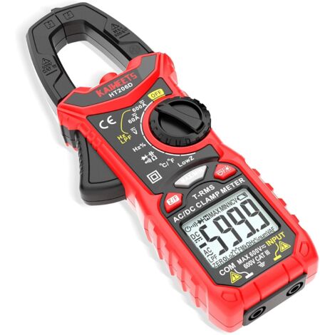 Digitale AC/DC-Zangenmessgeräte, bis 600 A, zur Messung von Strom, Spannung, Dioden, Temperatur, Widerstand und Frequenz, 1 Stück