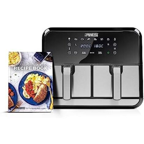 Digitale Heißluftfritteuse Doppelkorb 8Ltr 8 Programme, Timer 2400 Watt