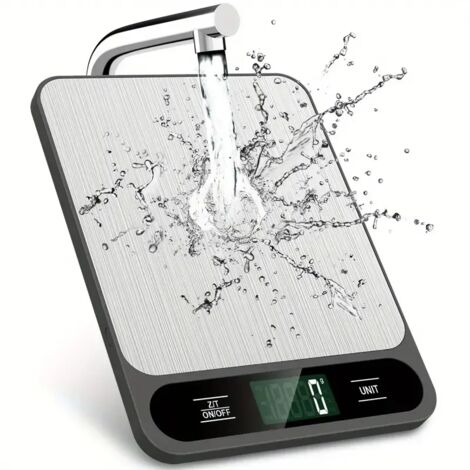 Digitale Küchenwaage – 10 Kilogramm, 1 Gramm Genauigkeit, zum Backen und Abnehmen, Edelstahl, präzise, einfach & elegant