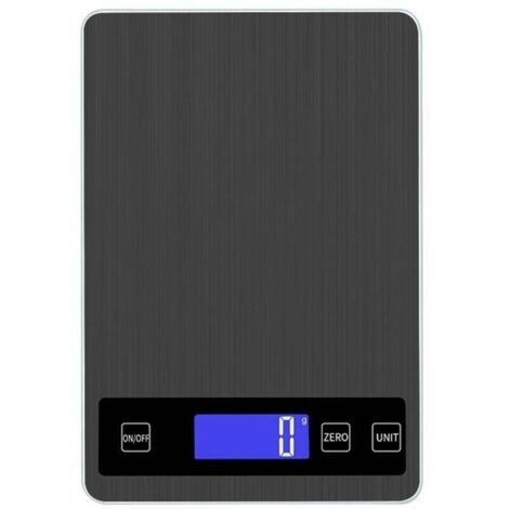 Digitale Küchenwaage (15 kg) mit LCD-Anzeige, Edelstahl und gehärtetem Glas – Genauigkeit bis zu 1 g – g/kg/lb:oz/ml/fl'oz – Batteriebetrieben, Schwarz XXW