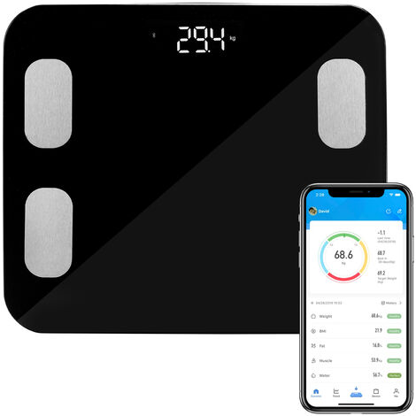 Digitale Personenwaage Bluetooth bis 150kg, 100g-Messungen