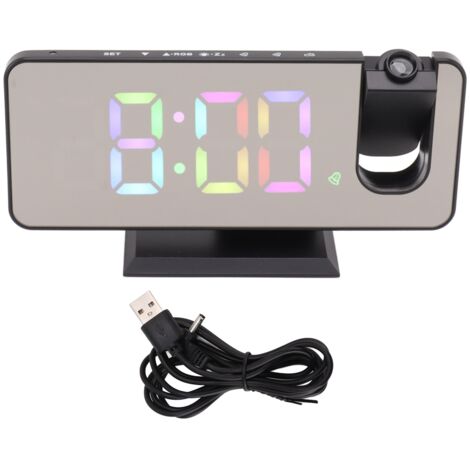 Digitale Wanduhr mit RGB-Farbverlaufsprojektion und großem Bildschirm für Dunkelkammern