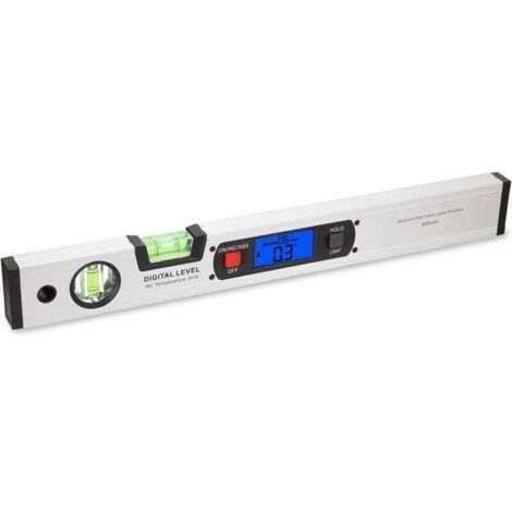 Digitale Wasserwaage, 400 mm 360-Grad-Neigungsmesser, digitaler Winkelmesser, elektronische Wasserwaage mit Magnet, digitales Wasserwaagen-Neigungsprüflineal