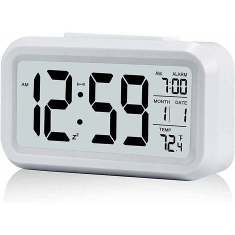 Digitaler, battery-operated, lighter, lighter and lighter, larger LED-Display, Temperaturkalender (white)