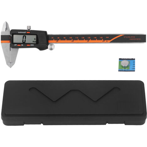 Digitaler elektronischer Messschieber aus Edelstahl, 0–150 mm, LCD-Display, Multifunktion