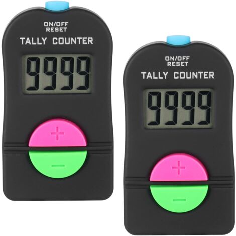 Digitaler Handzähler, 2 Stück, digitaler Golf-Sportzähler, elektronischer manueller Add-Subtraktions-Clicker, kleiner digitaler Golf-Sportzähler, mit Trageband, 0–9999