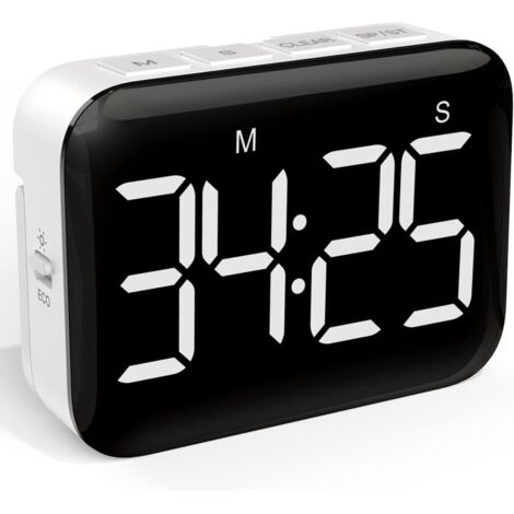 digitaler Küchentimer zum Kochen: Magnetischer Countdown-Timer mit großer LED-Anzeige, einstellbare Lautstärke und Helligkeit, einfach zu bedienen für Kinder Ältere