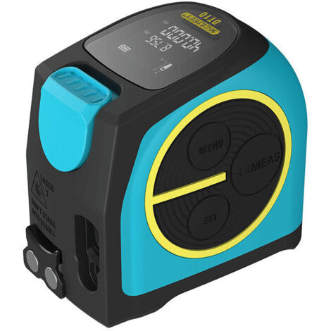 Digitaler Laser-Entfernungsmesser, Hanmer Digitales Laser-Maßband, Laser-Maßband, Abstand zwischen Laser-Messgerät und Maßband mit LCD-Hintergrundbeleuchtung,