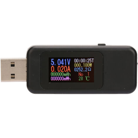 Digitaler LCD-USB-Tester für Gleichspannung und -strom von 4-30 V (Schwarz)