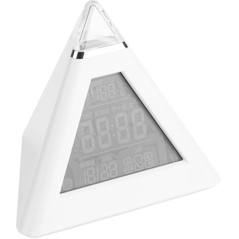 Digitaler LCD-Wecker mit wechselnder LED, Thermometer und Nachtlicht fürs Büro
