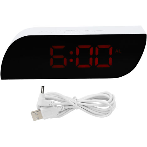 Digitaler LED-Wecker (12/24 Stunden) mit einstellbarer Helligkeit – Modell GHY-0801, Rot