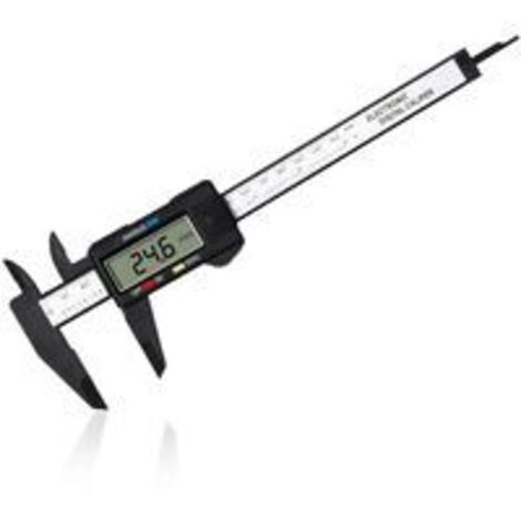 Digitaler Messschieber, klassischer 150 mm/6 Zoll digitaler Messschieber mit großem LCD-Display für externe, interne, Tiefen- und Neigungsmessungen, elektronisches Messwerkzeug