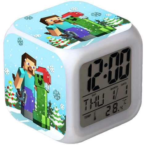 Digitaler Multifunktionswecker Minecraft-Wecker LED-Edition