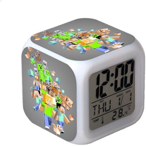 Digitaler Multifunktionswecker Minecraft-Wecker LED-Edition