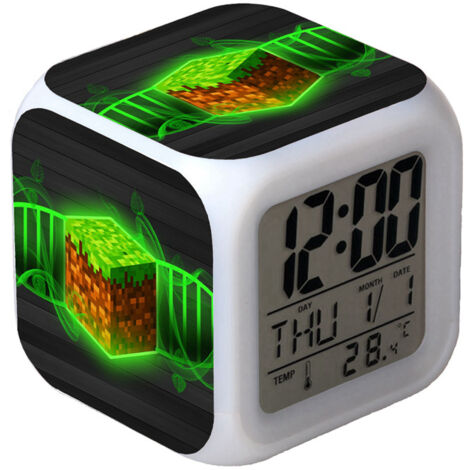 Digitaler Multifunktionswecker Minecraft-Wecker LED-Edition