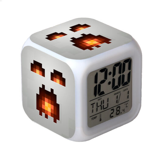 Digitaler Multifunktionswecker Minecraft-Wecker LED-Edition