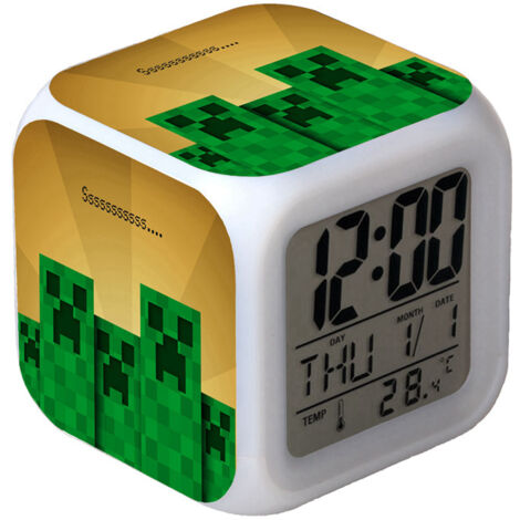 Digitaler Multifunktionswecker Minecraft-Wecker LED-Edition