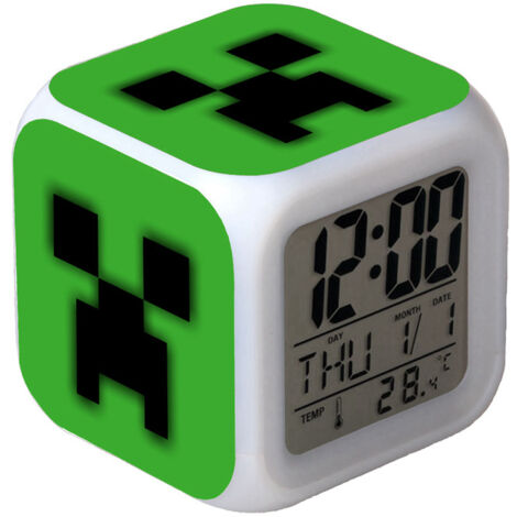 Digitaler Multifunktionswecker Minecraft-Wecker LED-Edition