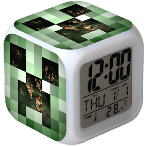 Digitaler Multifunktionswecker Minecraft-Wecker LED-Edition