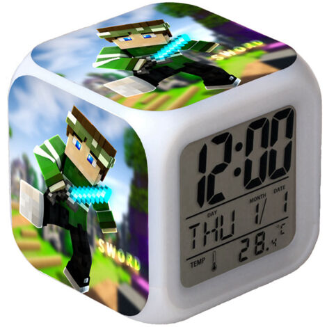 Digitaler Multifunktionswecker Minecraft-Wecker LED-Edition